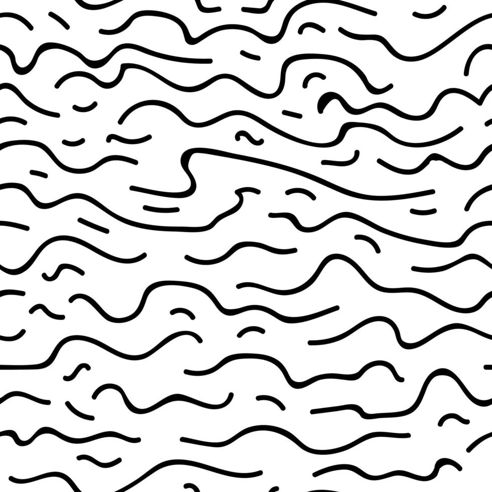 Wavy lines on abstract print seamless pattern vector