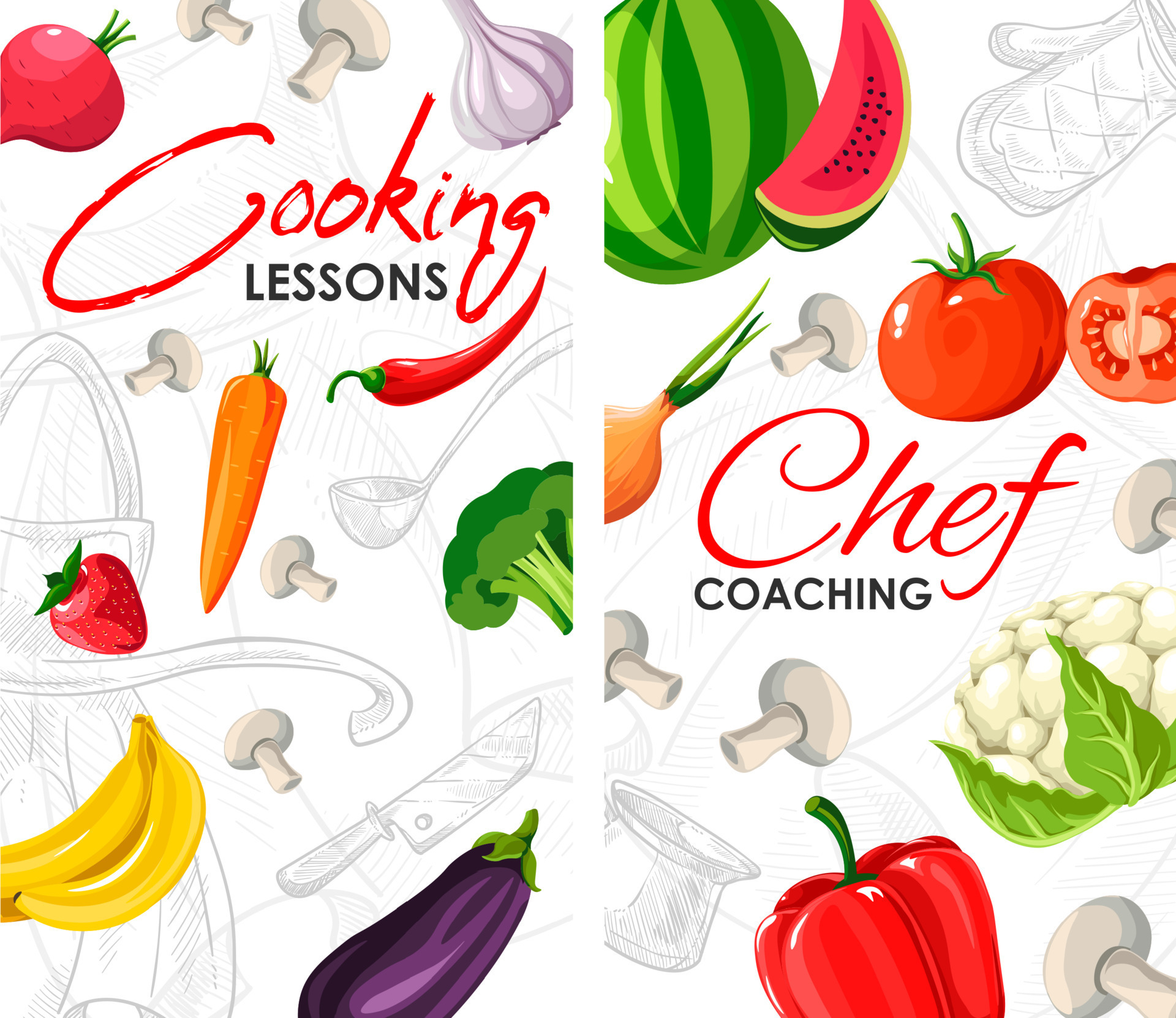 Cooking lessons and chef coaching, learning recipe 17794931 Vector Art