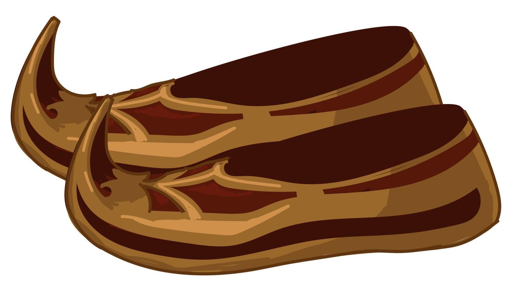 Ancient shoes design, mongol traditional clothes vector