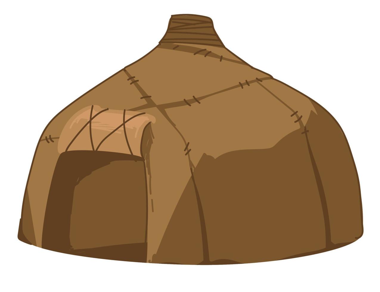 Hut of ancient people, golden horde house shelter vector