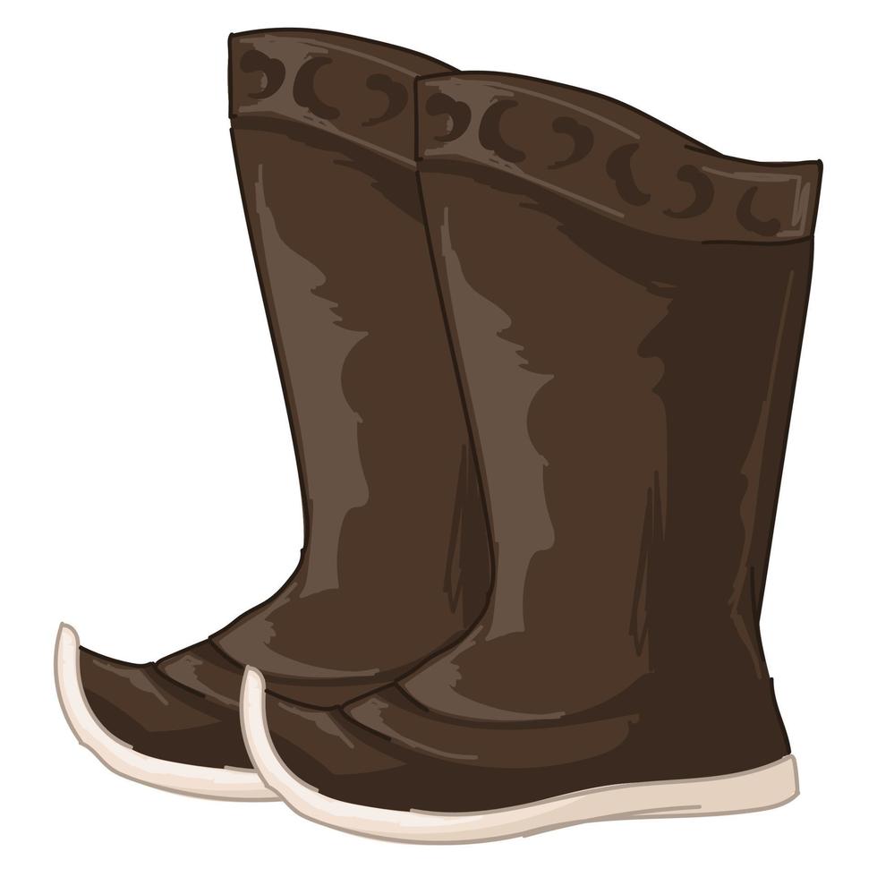 Chinese men boots made of leather, clothes style vector