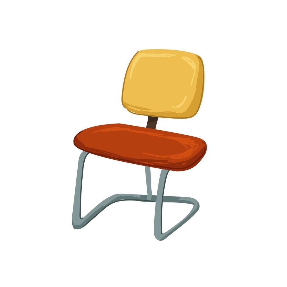 Furniture and retro chair interior design of 1990s vector