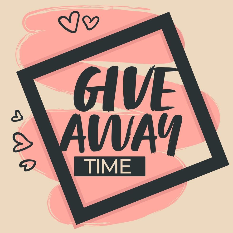 Giveaway time promotional banner for social media vector
