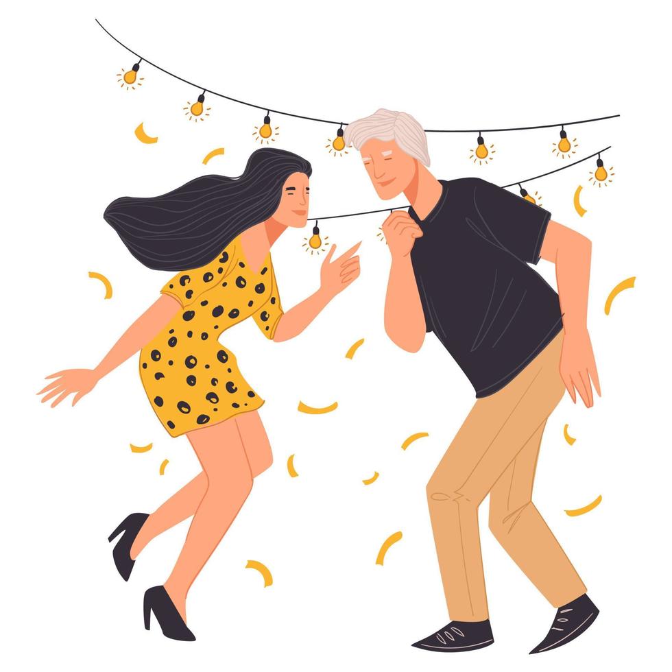 People dancing and celebrating holiday together vector