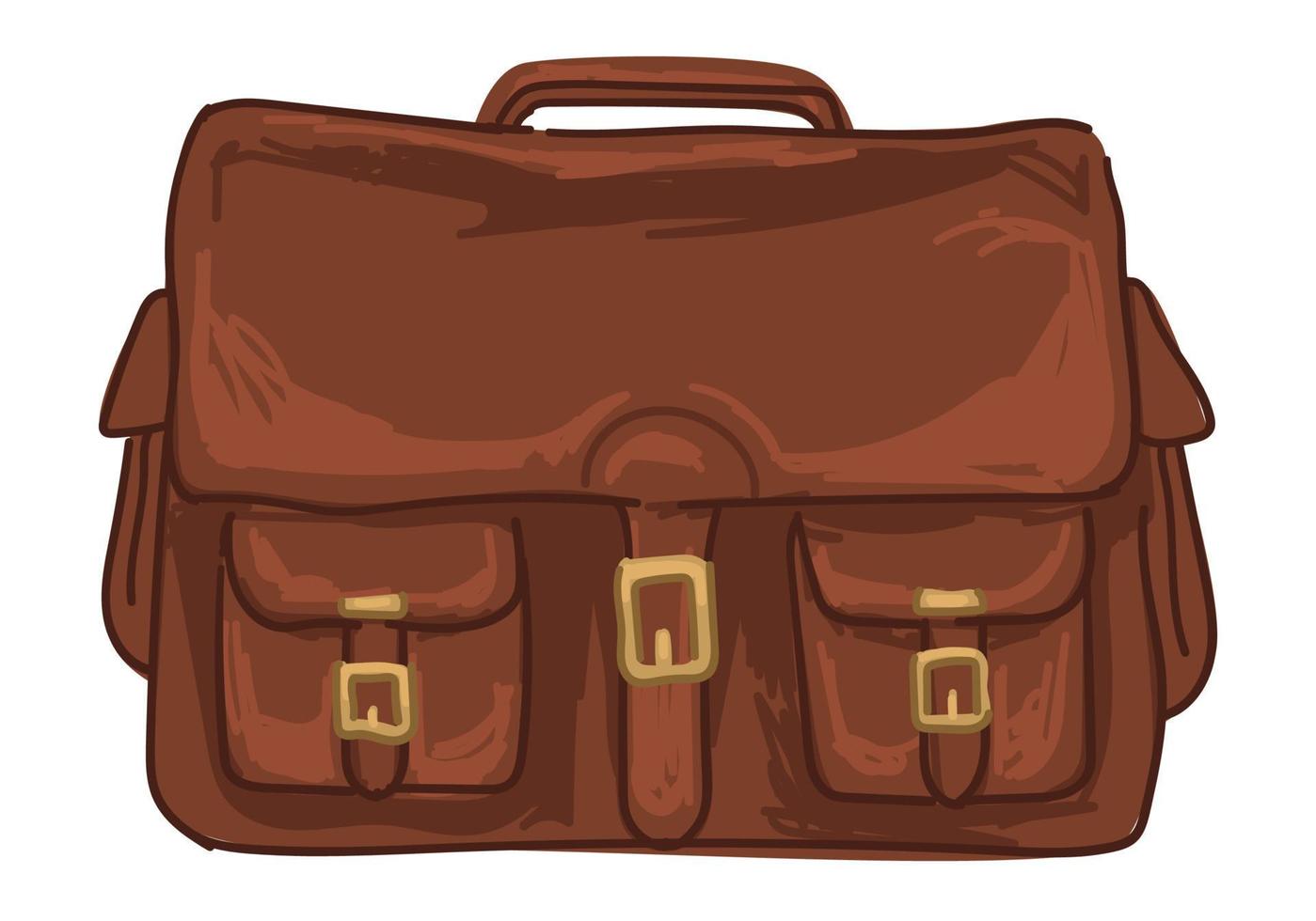 Leather bag or baggage for traveling, safari style vector