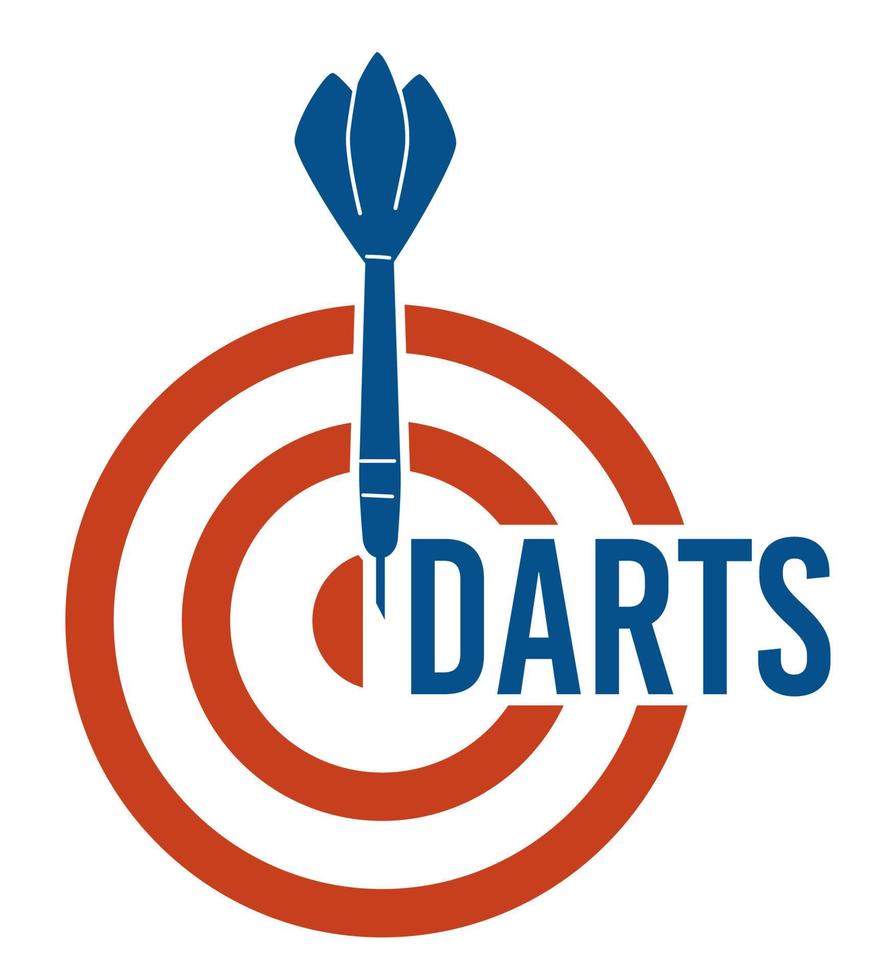 Dartboard, playing darts game, target with aim vector