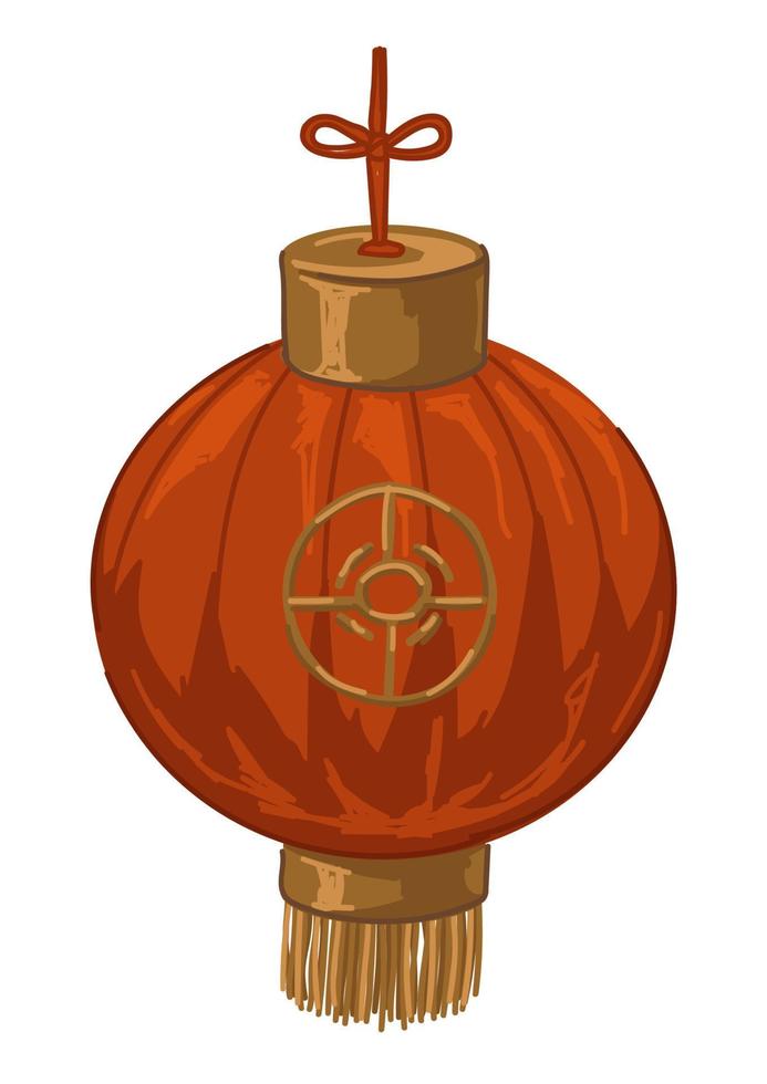 Chinese lantern with thread and ornament vector