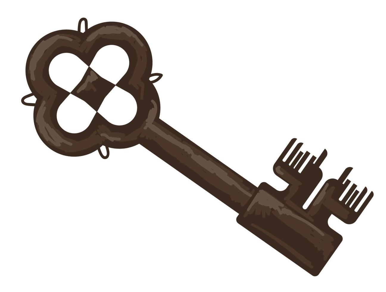 Ancient metal keys with thorns and decoration vector