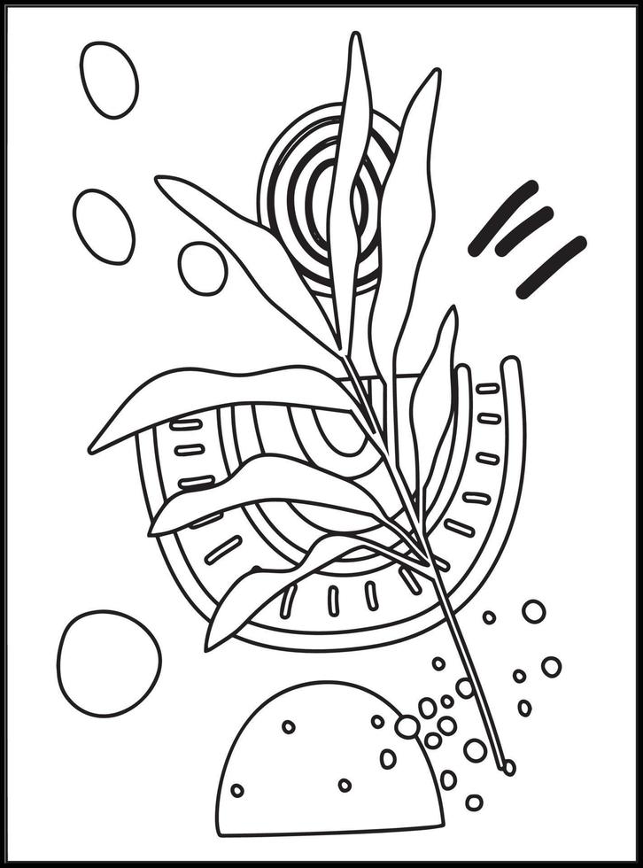 Minimalist Boho Coloring pages vector
