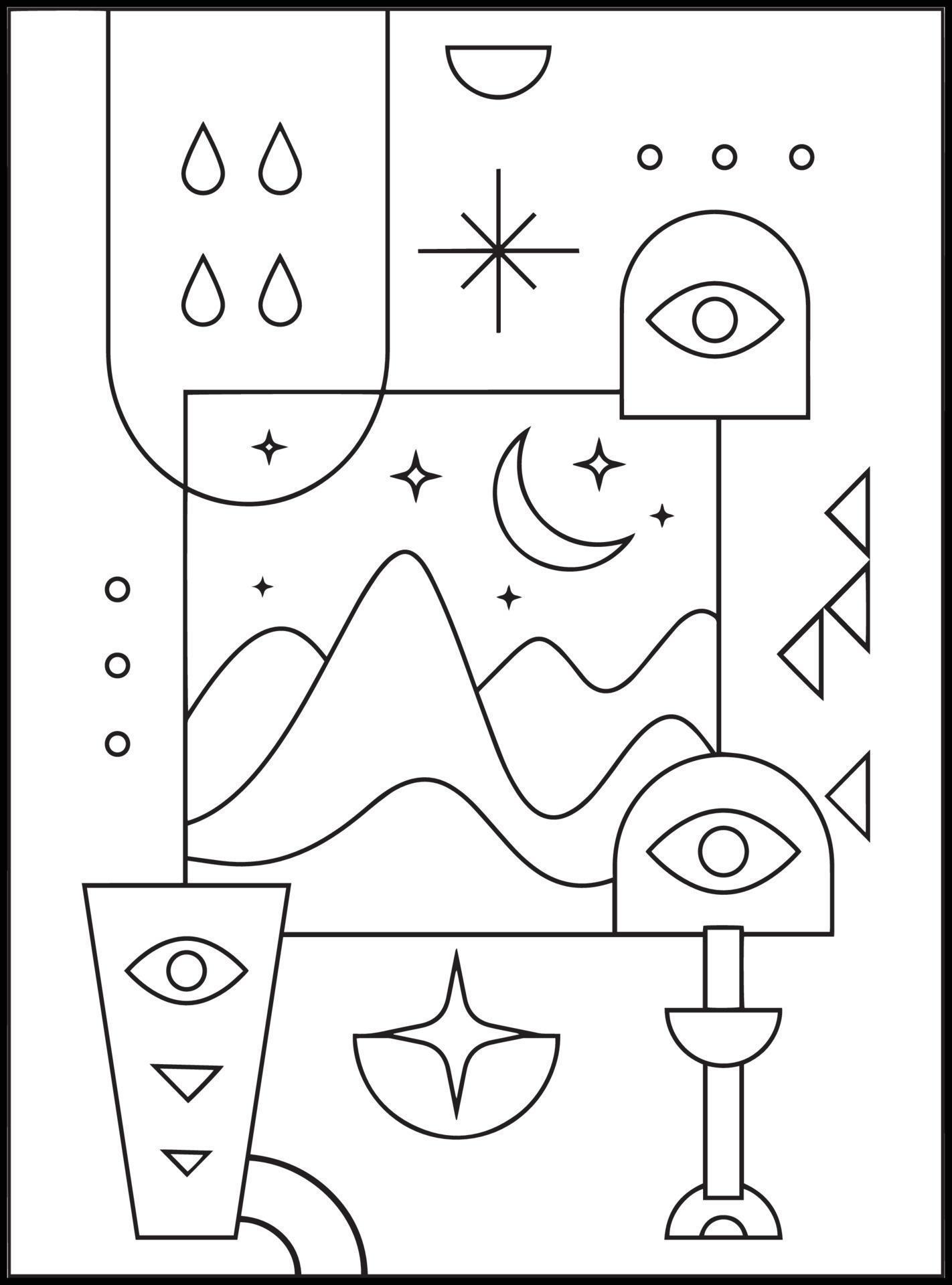 Minimalist Boho Coloring pages 17795590 Vector Art at Vecteezy