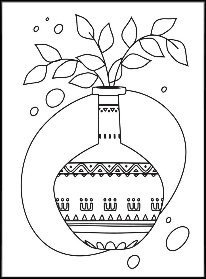 Minimalist Boho Coloring pages vector