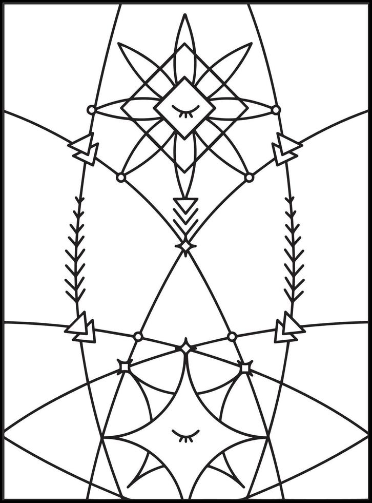 Minimalist Boho Coloring pages vector