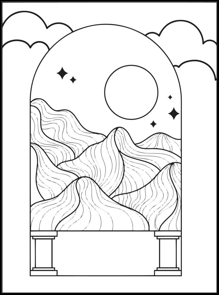 Minimalist Boho Coloring pages 17795613 Vector Art at Vecteezy