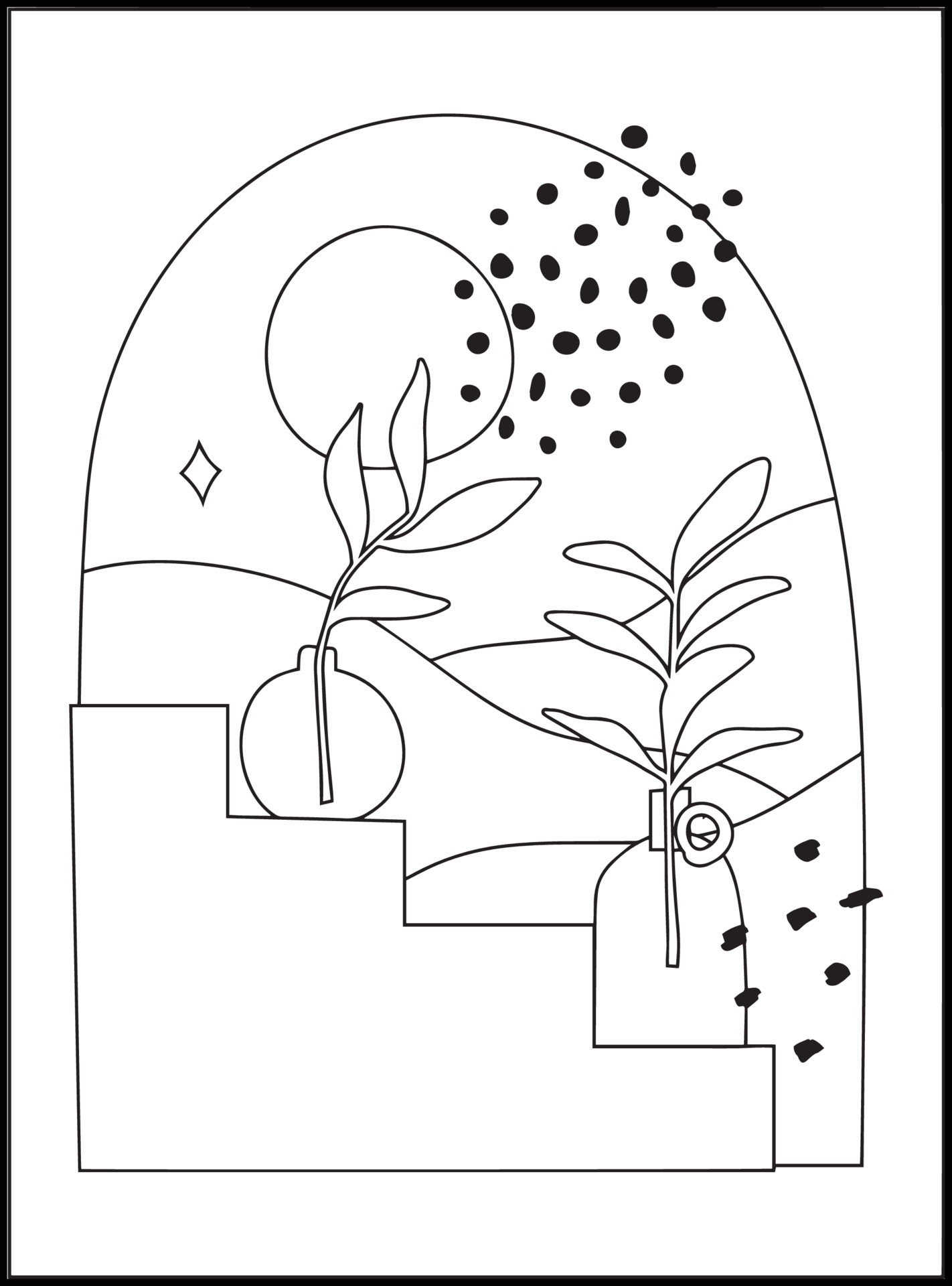 Minimalist Boho Coloring pages 17795614 Vector Art at Vecteezy
