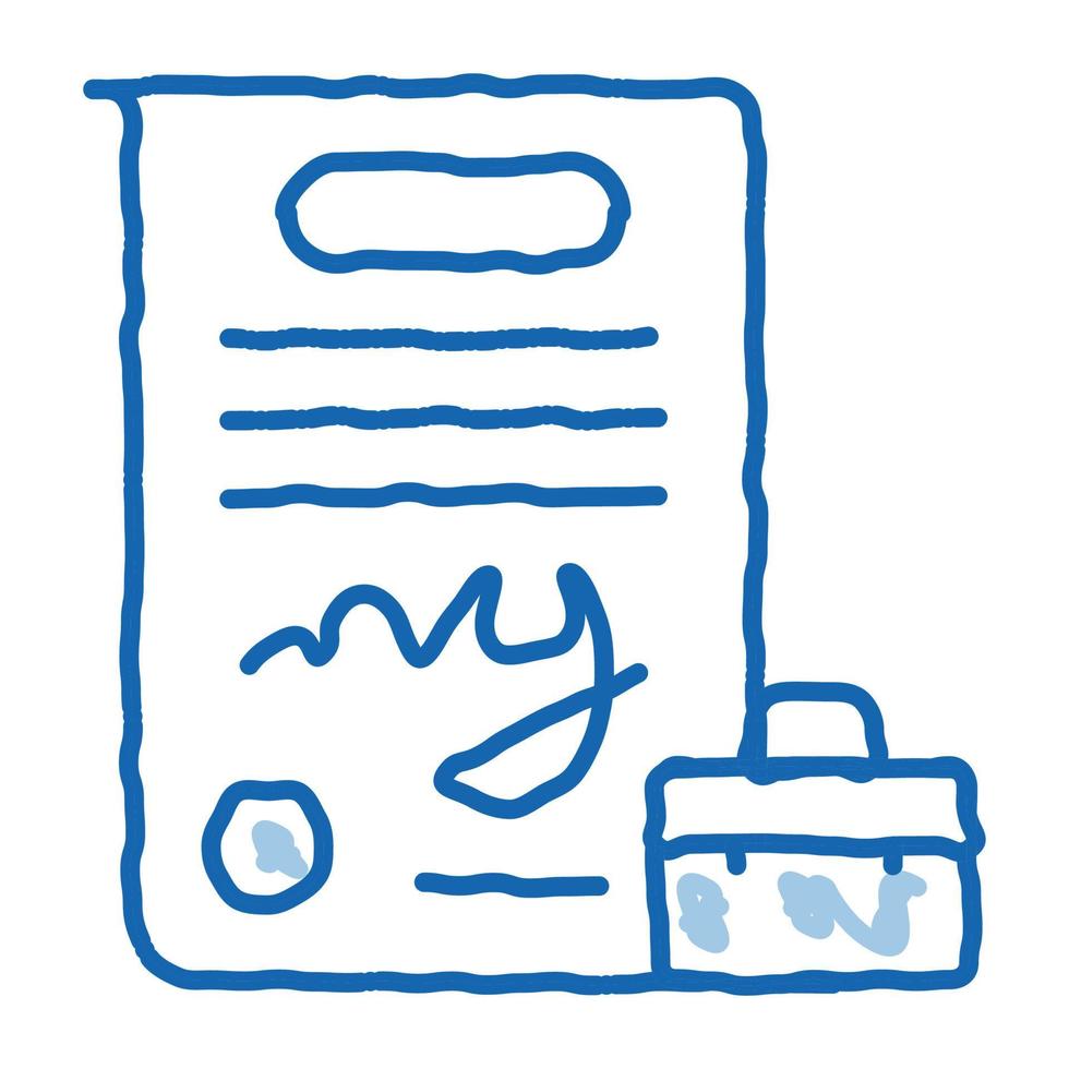 contract policy doodle icon hand drawn illustration vector