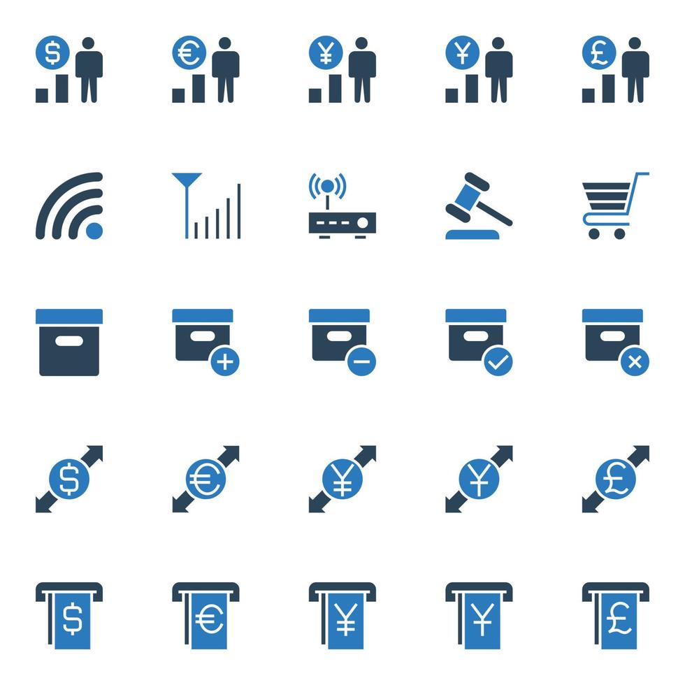 dos iconos de color para negocios y finanzas. vector