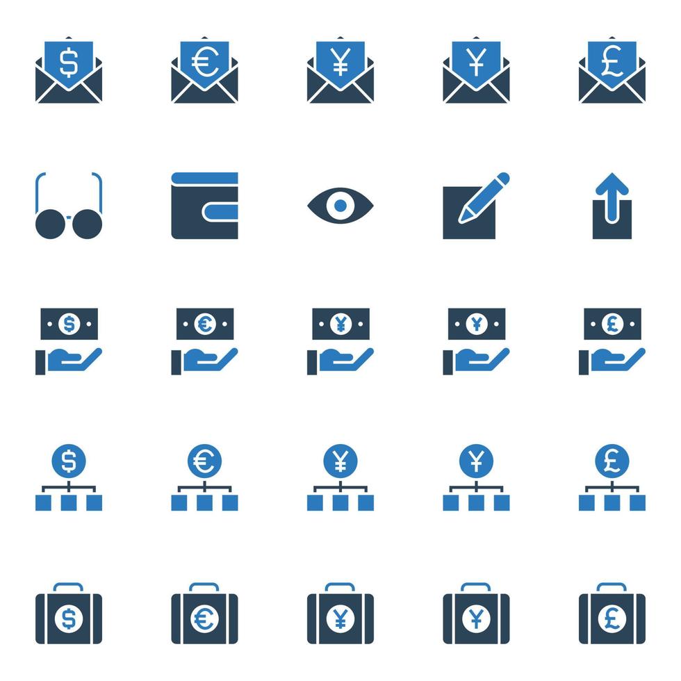 Two color icons for Business and financial. vector