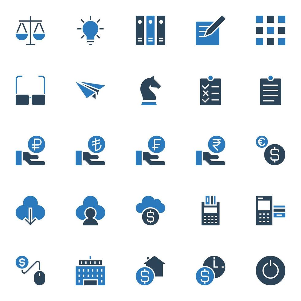 Two color icons for Business and financial. vector