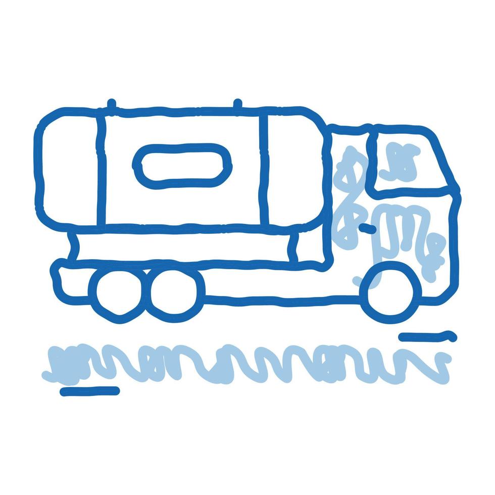 juice concentrate delivering truck doodle icon hand drawn illustration vector