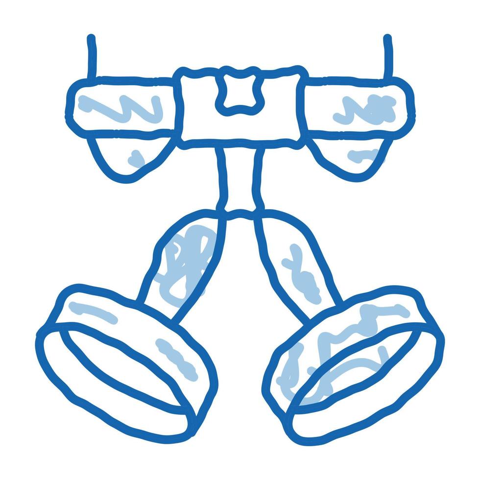 Harness Alpinism Hooking Device Tool doodle icon hand drawn illustration vector