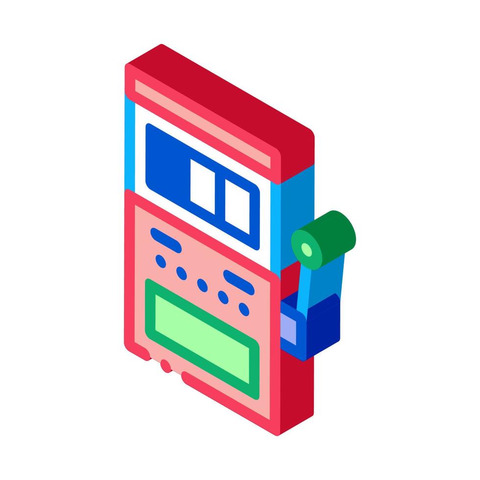 Slot Machine isometric icon vector illustration