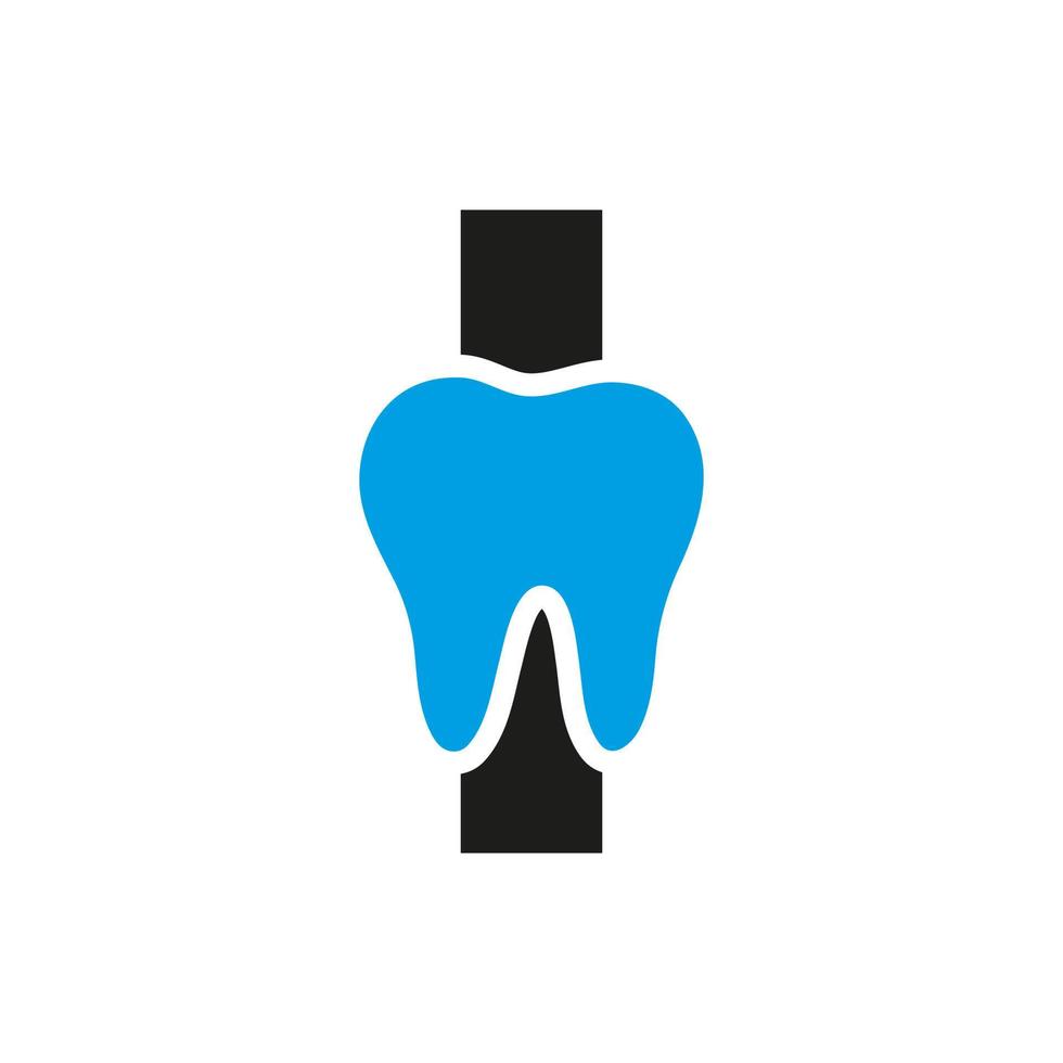 letra i concepto de logotipo dental con plantilla de vector de símbolo de dientes