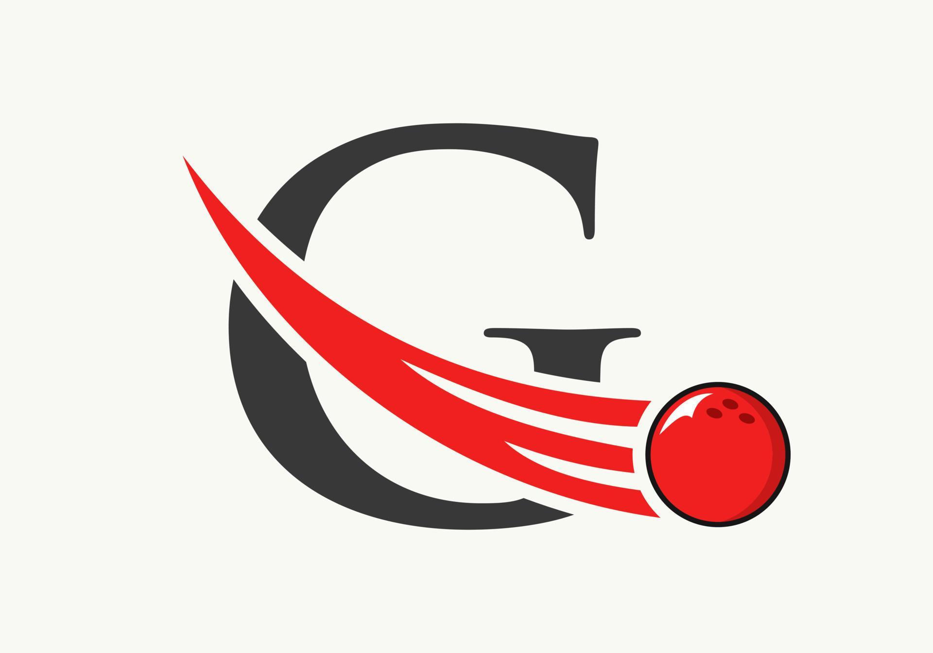 Letter G Bowling Logo. Bowling Ball Symbol With Moving Ball Vector Template 17796019 Vector Art