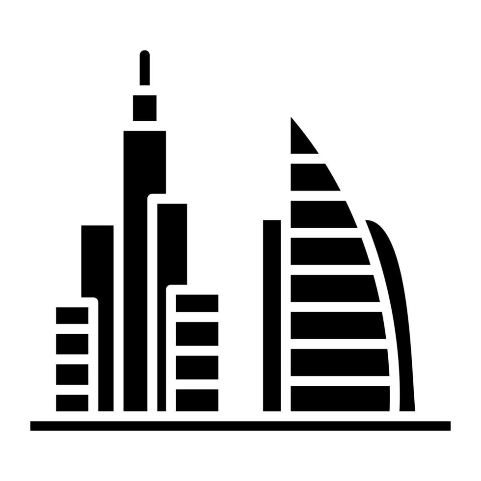 Dubai Scenery Glyph Icon vector