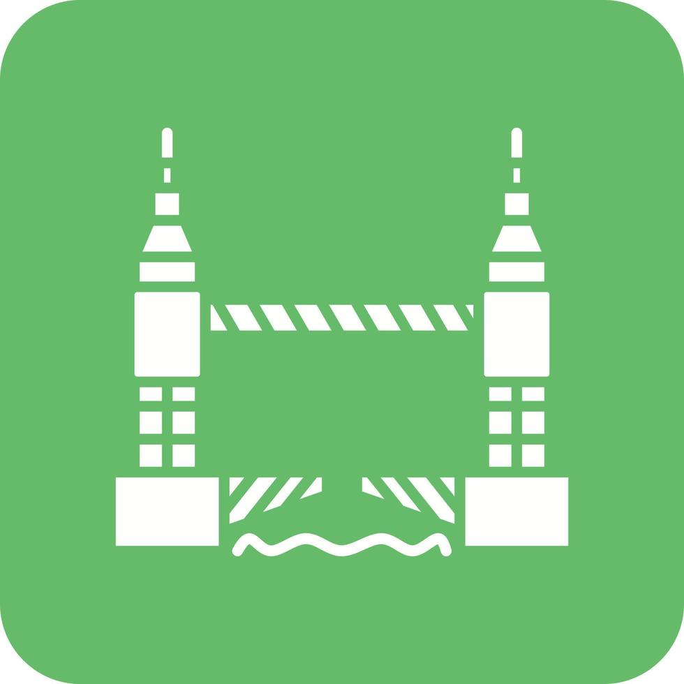 Tower Bridge Glyph Round Corner Background Icon vector