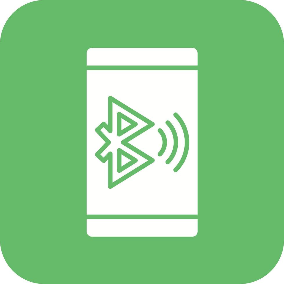 Bluetooth Connect Glyph Round Corner Background Icon vector