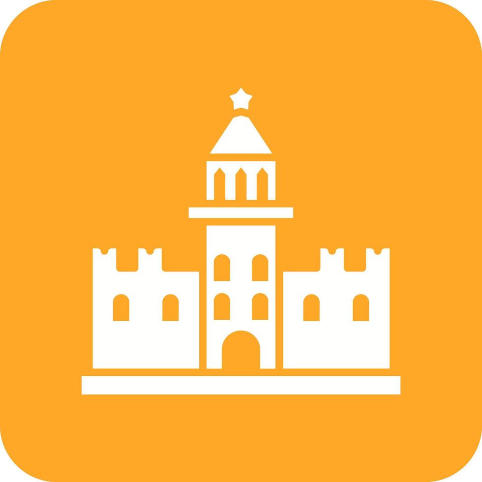 Kremlin Glyph Round Corner Background Icon vector