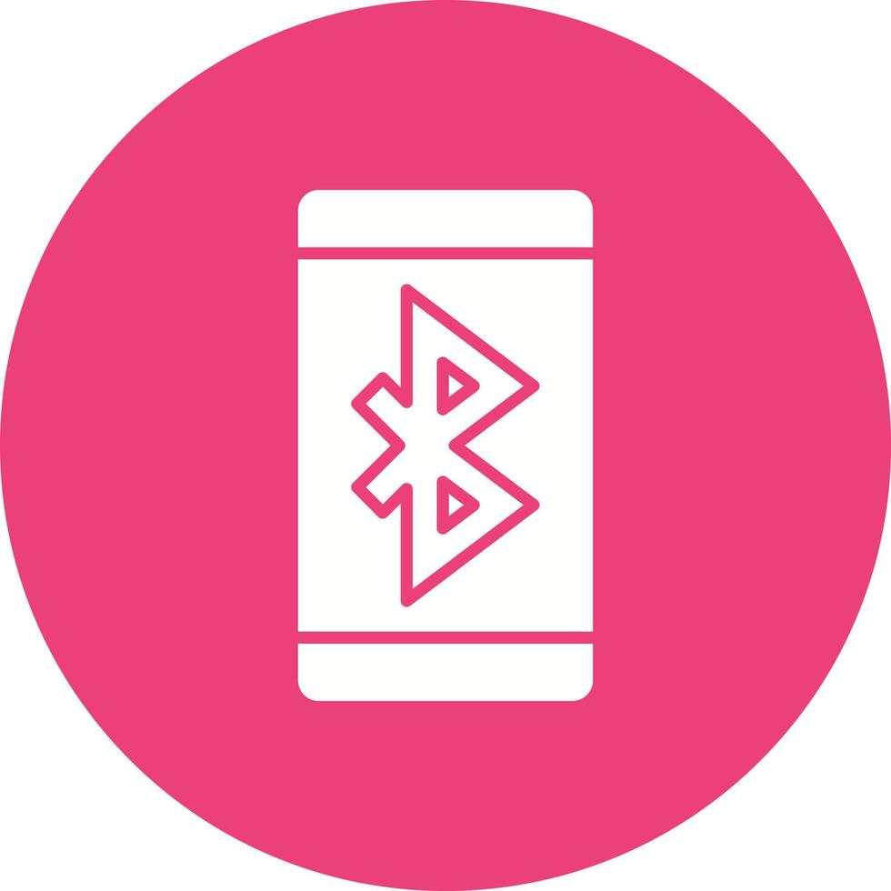 Bluetooth Glyph Circle Icon vector