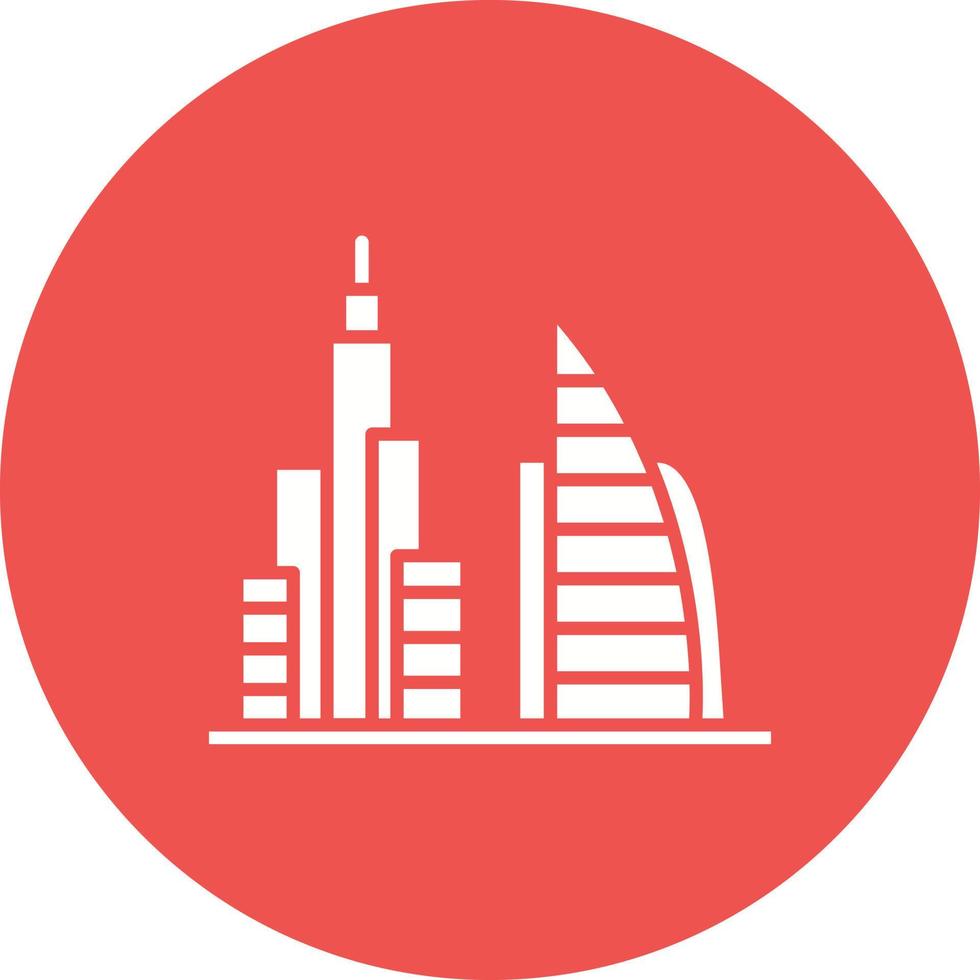 icono de círculo de glifo de paisaje de dubai vector