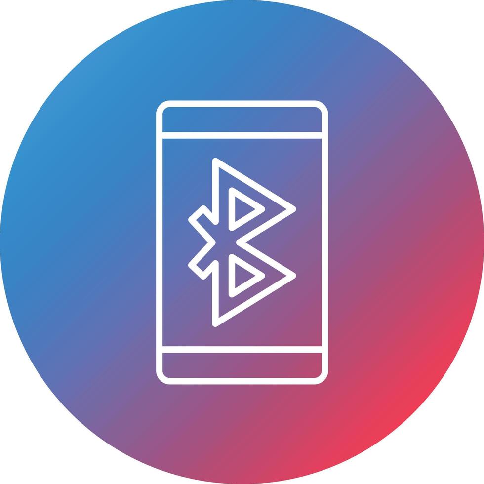 icono de fondo de círculo degradado de línea de bluetooth vector