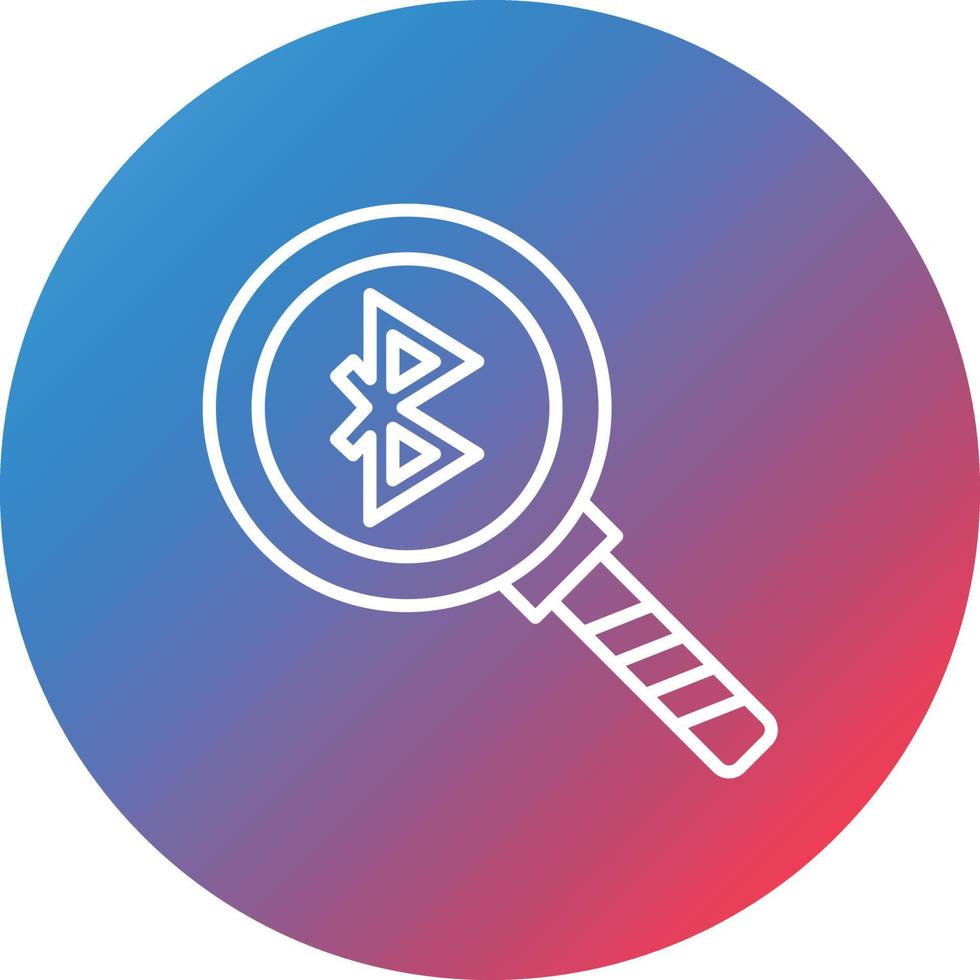 icono de fondo de círculo degradado de línea de búsqueda de bluetooth vector