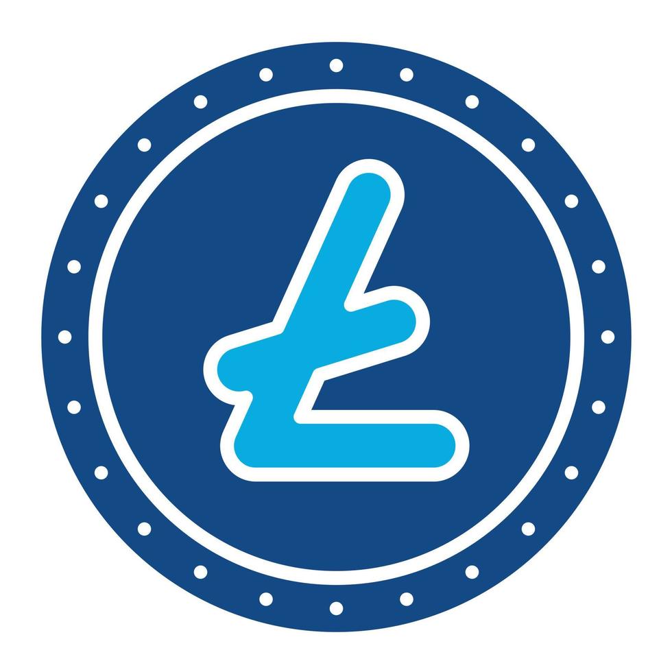 Litecoin Glyph Two Color Icon vector