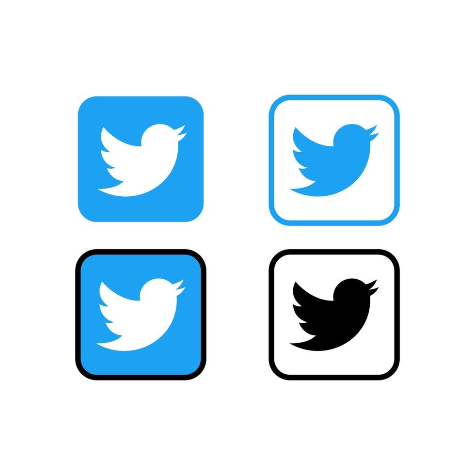 icono de twitter o logotipo en vector