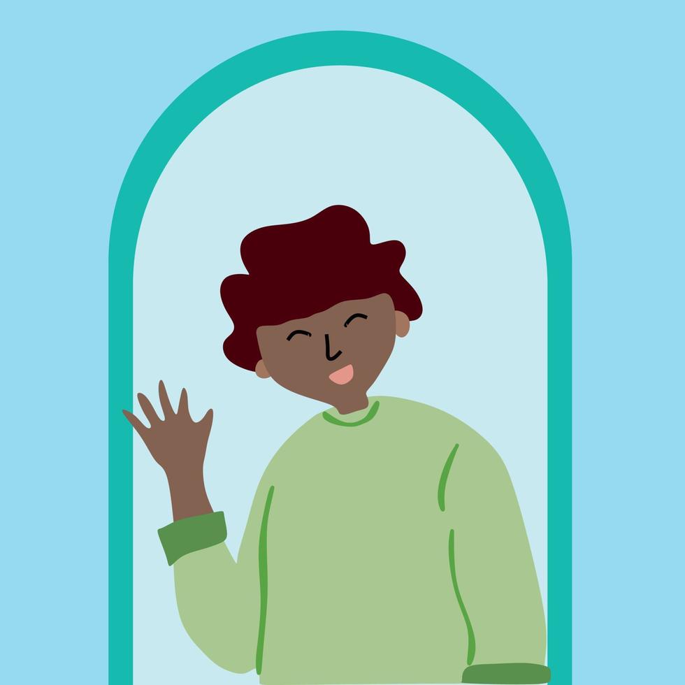 Hand Drawn Illustration of People with Happy Face vector