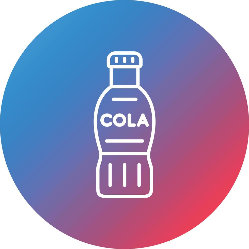 Cola Bottle Line Gradient Circle Background Icon vector