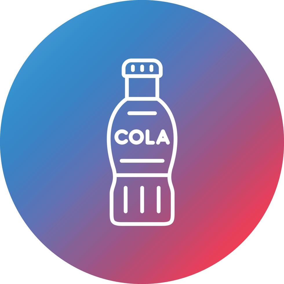 Cola Bottle Line Gradient Circle Background Icon vector