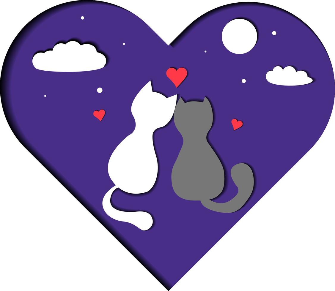 in love with cats vector