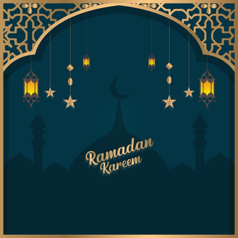 Real images of realistic Islamic Ramadan Kareem vector