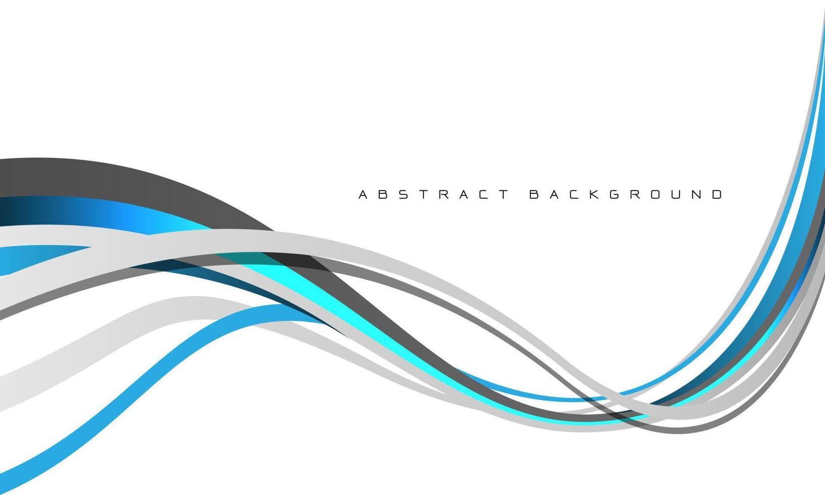 Abstract blue grey line curve wave overlap on white with blank space design modern futuristic creative background vector