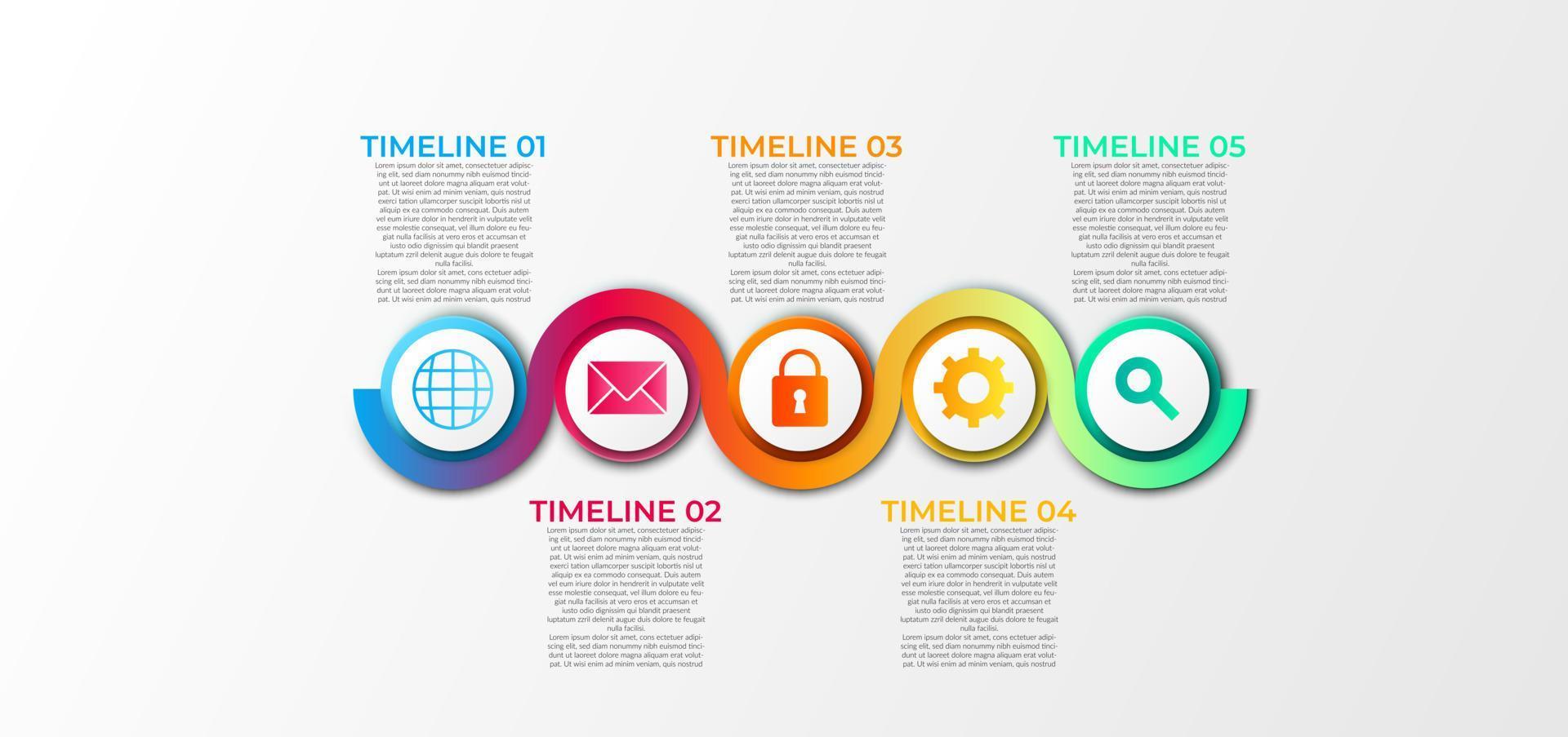 Business Infographic. Timeline infographics design vector. Abstract infographics options template. Vector illustration. Business concept with 5 options, steps, or processes.