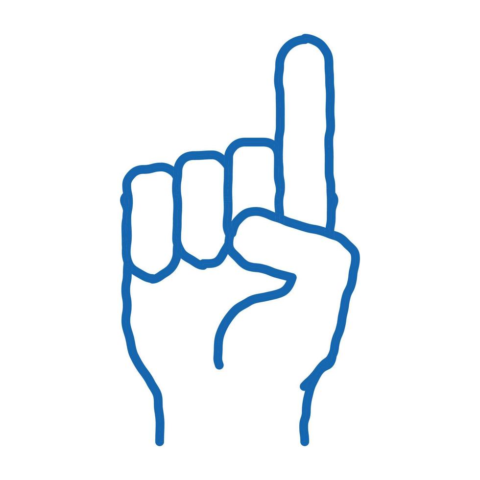 finger pointing up doodle icon hand drawn illustration vector