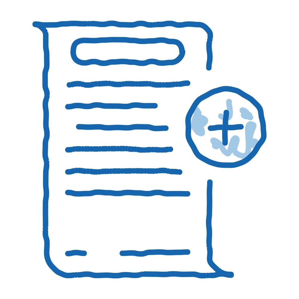 adding financial document for audit doodle icon hand drawn illustration vector