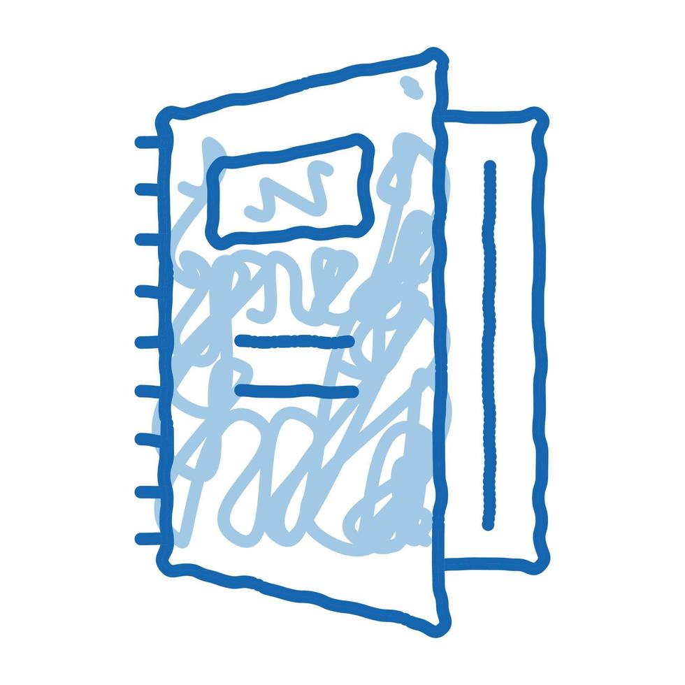 cuaderno de auditoría doodle icono dibujado a mano ilustración vector