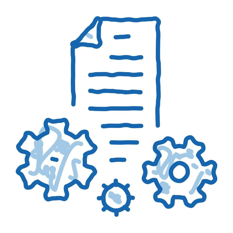 proceso de auditoría financiera doodle icono dibujado a mano ilustración vector