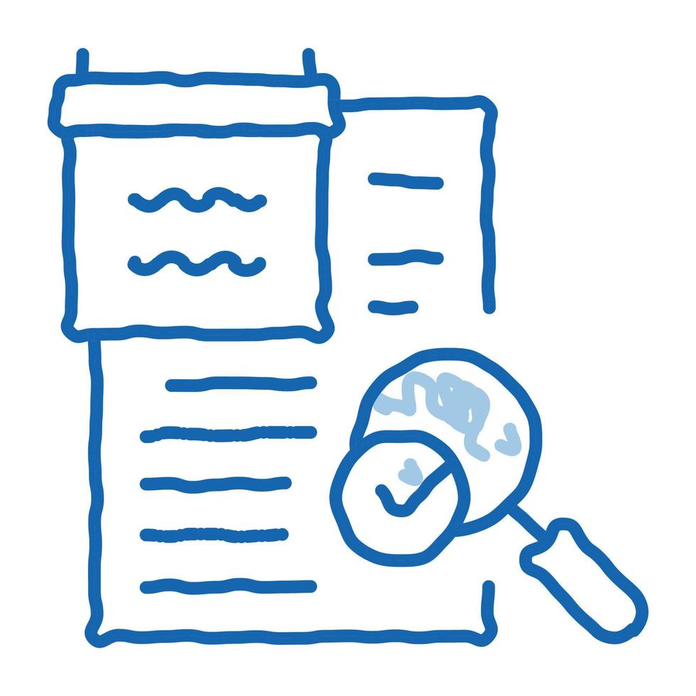 researching and accepting finance audit doodle icon hand drawn illustration vector