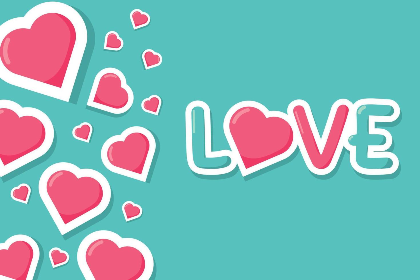 Happy Valentine's day. writing letters love text doodles vector